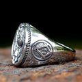 2023 New Gothic viking  Freemasonry and raven skull Ring For Men Women Stainless Steel Male Anel Gift free shipping