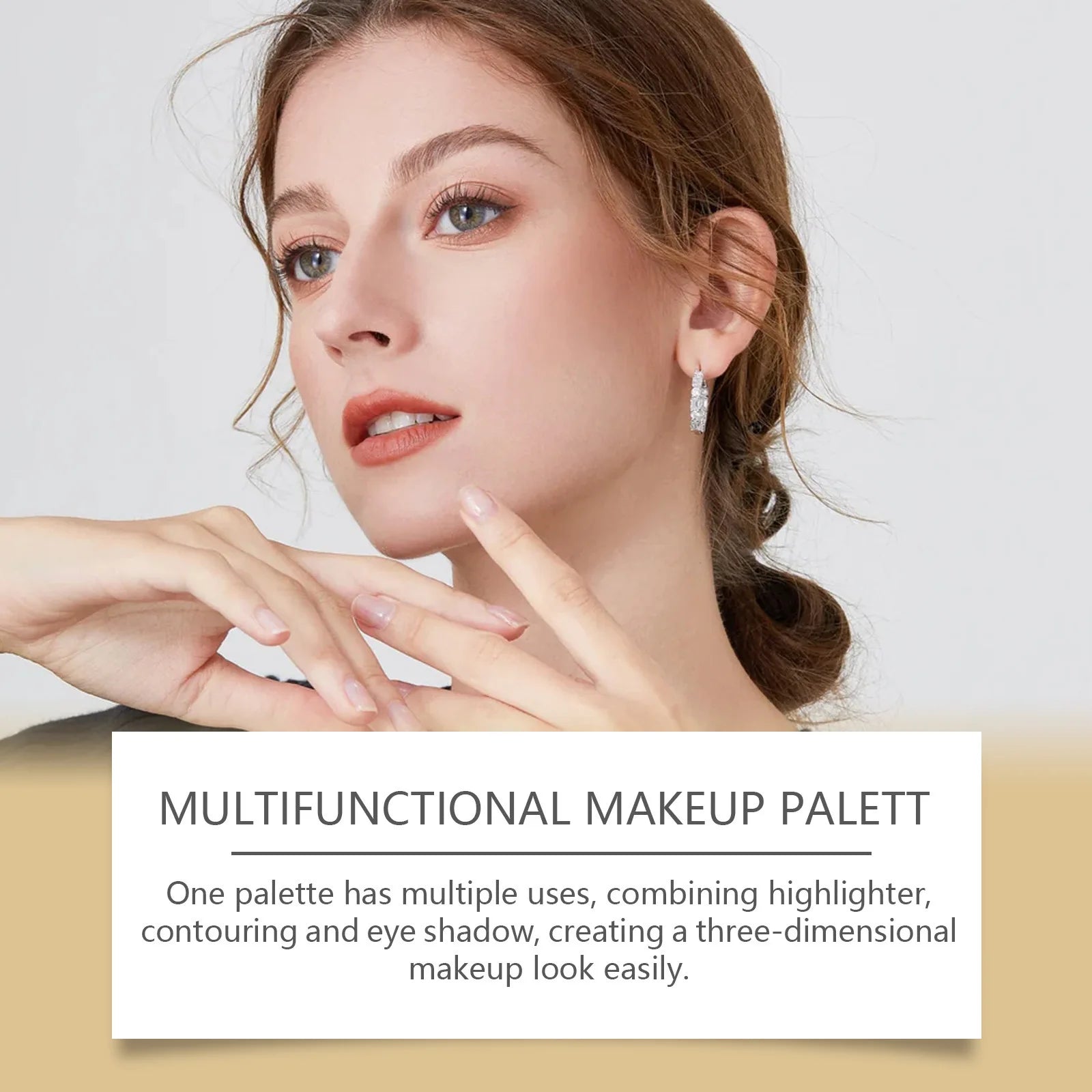 Paleta de Maquilhagem Multifuncional – Sombra, Blush, Iluminador e Corretor
