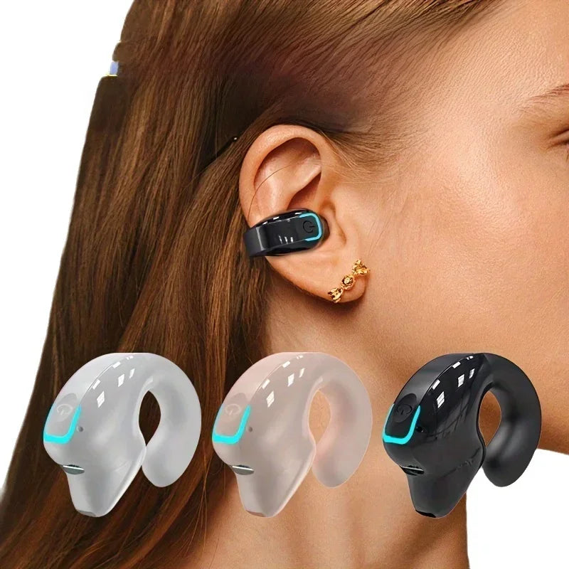Auriculares Clip Condução Óssea Bluetooth | Sport Cancelamento Ruído Mic