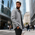 Blusão Curto Polyester Escovado Lapela | Business Casual Escritório Outono