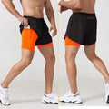 Calções Running 2 em 1 Pretos Homem | Treino Ginásio Dupla Camada Verão