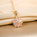 Colar Sakura Rosa Coreano | Pendente Flor Cerejeira Corrente Clavícula