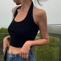 Crop Top Algodão Costas Nuas Halter | Streetwear Verão 2025