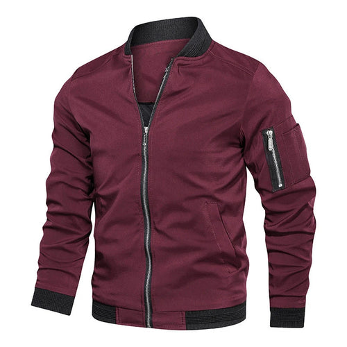 Bomber Jacket Leve Primavera Outono | Windbreaker Sport Zip Bolsos