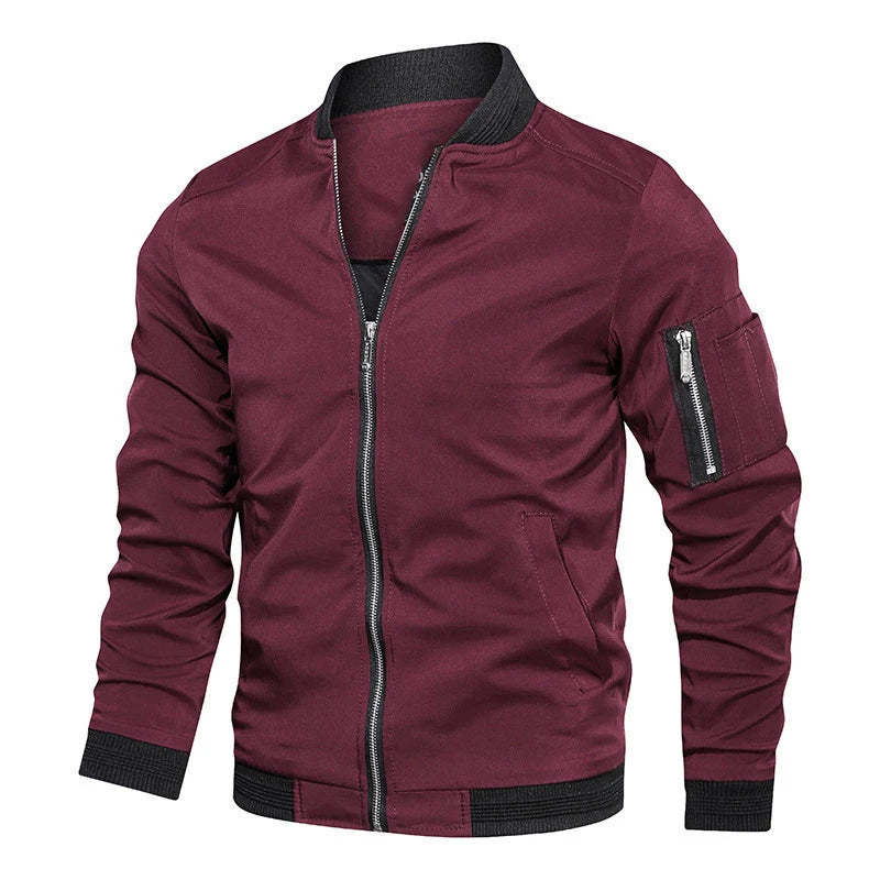 Bomber Jacket Leve Primavera Outono | Windbreaker Sport Zip Bolsos