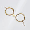 Set 2 Pulseiras Magnéticas de Casal | Coração Cadeado Aço Inoxidável