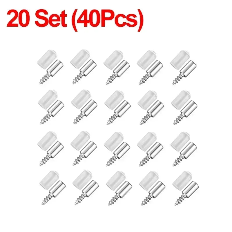 100/10 peças de suporte de prateleira com parafuso auto-atarraxante, suportes de septo para guarda-roupa, pinos de suporte de prateleira com parafuso fixo e manga antiderrapante.