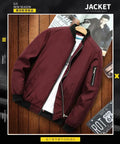 Blusão Baseball Windproof Ciclismo | Manga Longa Zipper Casual Outdoor