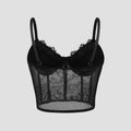 Bustier Corset Mesh Semi-Transparente Push-Up | Festas e Club