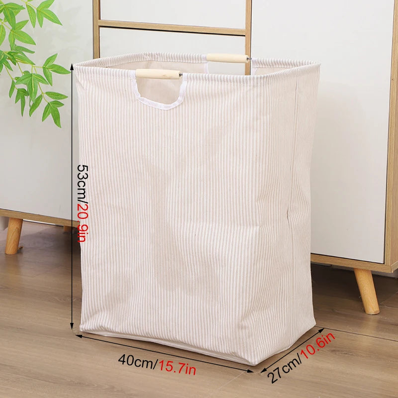 Cesto de roupa suja grande com pega, dobrável, impermeável, cesto de arrumação independente para roupa.