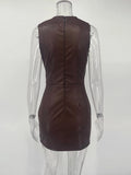 Vestido Maxi Couro Plissado Cintura Alta | Justo Sexy Festa