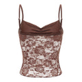 Cami Top Renda com Franzido Frontal | Slim Fit Cor Sólida