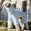 Brown fleece leopard coat for mid big cãos four-leg warm pink sweatshirt for greyhounds winter thick blue pajamas for whippet
