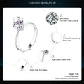 Double Fair 6 Claw Cubic Zirconia Princess Cut Wedding/Engagement Ring HotSale Silver Color Jewelry For Women anel DFR013
