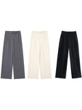 Calças Vintage Cintura Alta com Fecho Frontal | Estilo Chic Elegante