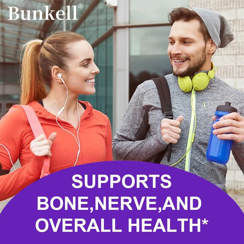 Suplemento de zinco + magnésio, ossos fortes, dentes, coração, nervos, melhora a imunidade, auxilia na densidade óssea e na saúde muscular.