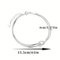 Pulseira Prata S925 Geométrica Minimalista | Presente Aniversário Natal
