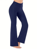 Calças Yoga Flared com Bolsos | Cintura Alta Tummy Tuck