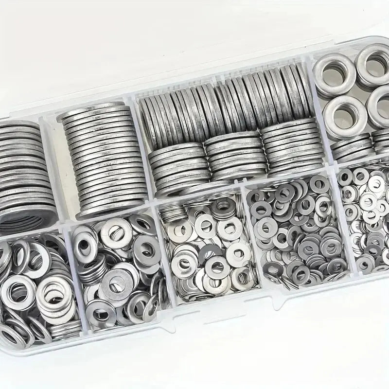 Kit de 360/580 Anilhas Planas em Aço Inoxidável 304 – Para Casa, Fábrica e Oficina