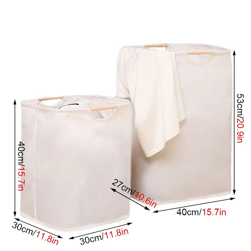 Cesto de roupa suja grande com pega, dobrável, impermeável, cesto de arrumação independente para roupa.