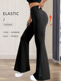 Calças Flared Cintura Alta Slim | Preto Elegante Primavera-Verão