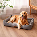 Cama Quadrada para Cães e Gatos – Todas as Estações, Resistente a Mordidas e Impermeável