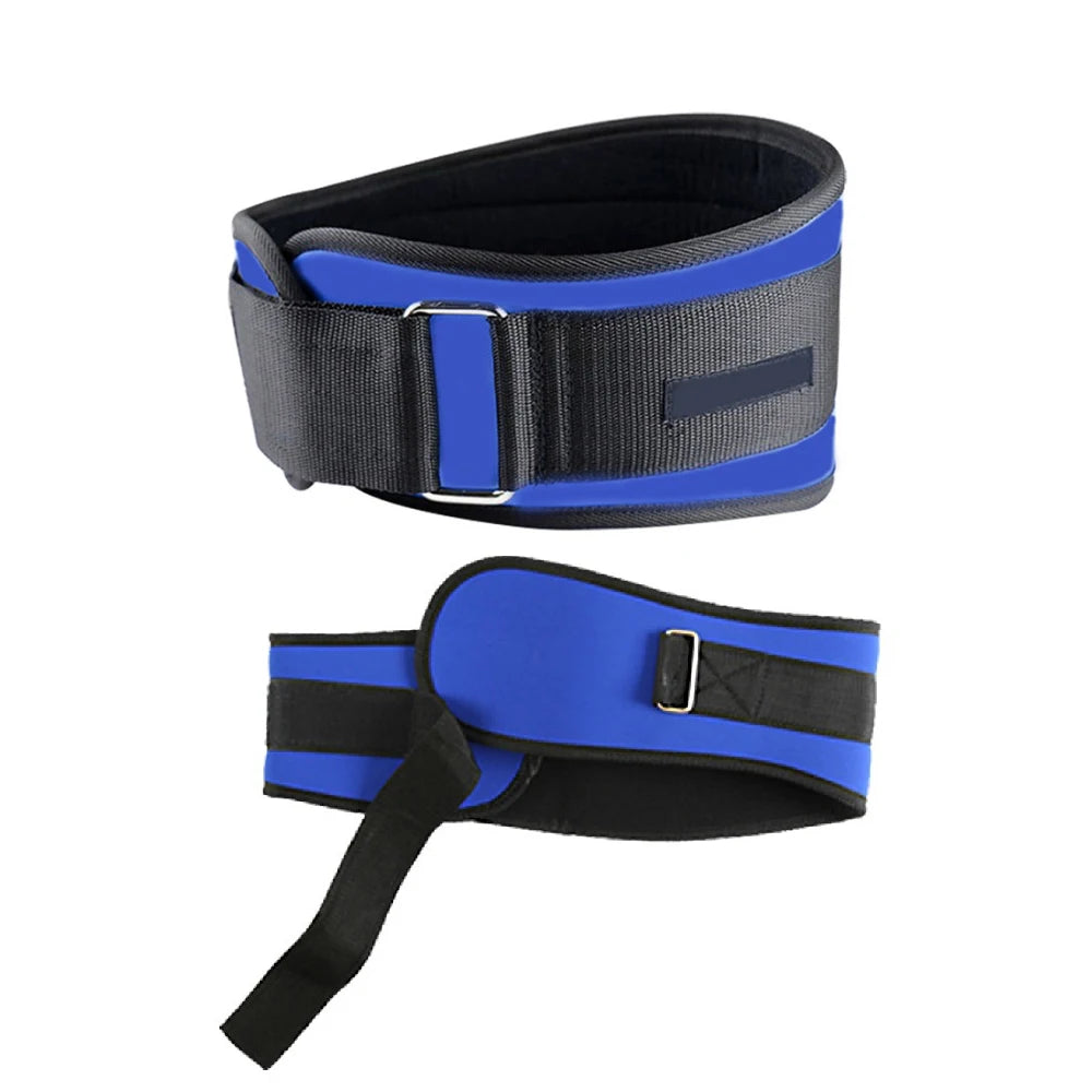 1pcs gym weightlifting belt adjustable waist back support squat dumbbell barbell deadlifts treino fitness(black and blue)