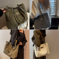 Tote Bombazine Grande Capacidade | Plush Shoulder Versátil Commuter Travel