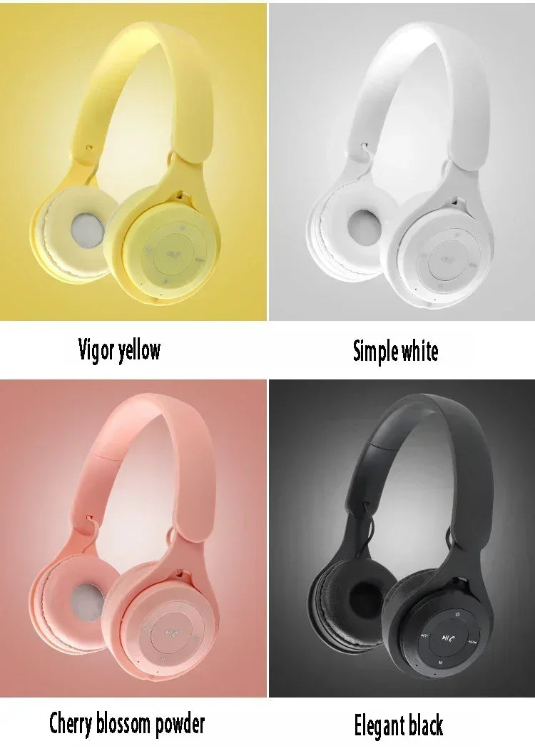 Auriculares Macarone Bluetooth 5.3 | HiFi Bass Cancelamento Ruído Mic