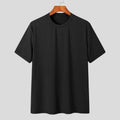 T-Shirt Malha Luxo Leve Manga Longa Drapeada | O-Neck Basic Verão