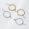 Set 2 Pulseiras Magnéticas de Casal | Coração Cadeado Aço Inoxidável
