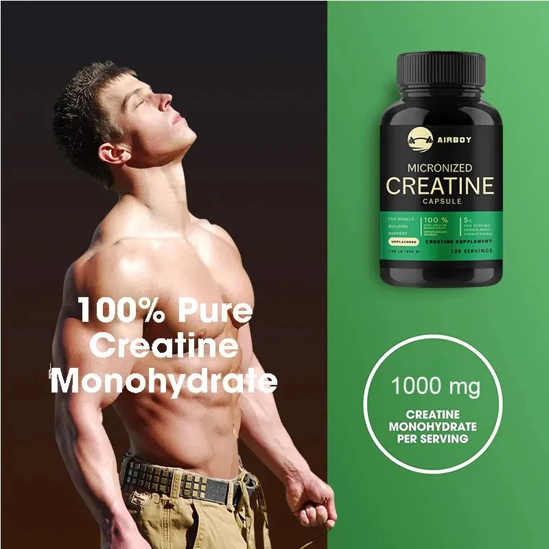 Creatina micronizada - promove o crescimento muscular, melhora o desempenho físico, a resistência e a recuperação.