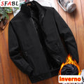 Casaco Espesso Luxo Inverno Business | Cor Sólida Casual Office Quente