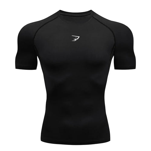T-Shirt Compressão Corrida Manga Curta | Sport Tee Jogging Tracksuit Ginásio