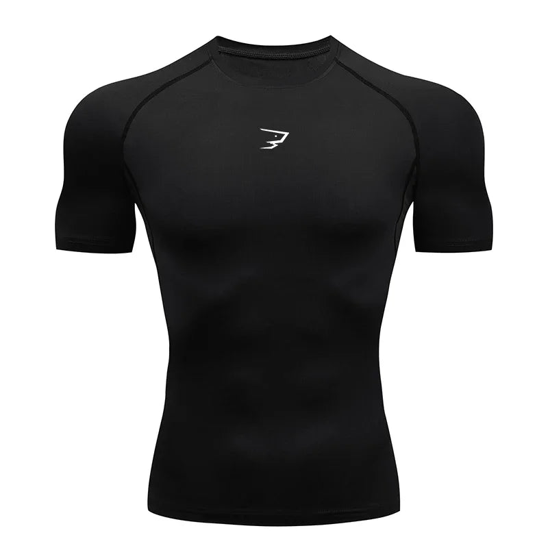 T-Shirt Compressão Corrida Manga Curta | Sport Tee Jogging Tracksuit Ginásio