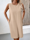 Vestido Feminino Elegante de Gola Redonda com Mangas Soltas – Moda Europeia e Americana