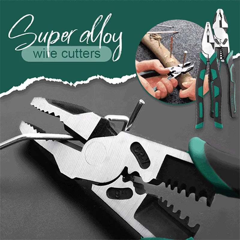 Alicate universal multifuncional diagonal, alicate de pontas finas, ferramentas para ferragens, corta-arame universal, alicate para arame elétrico.