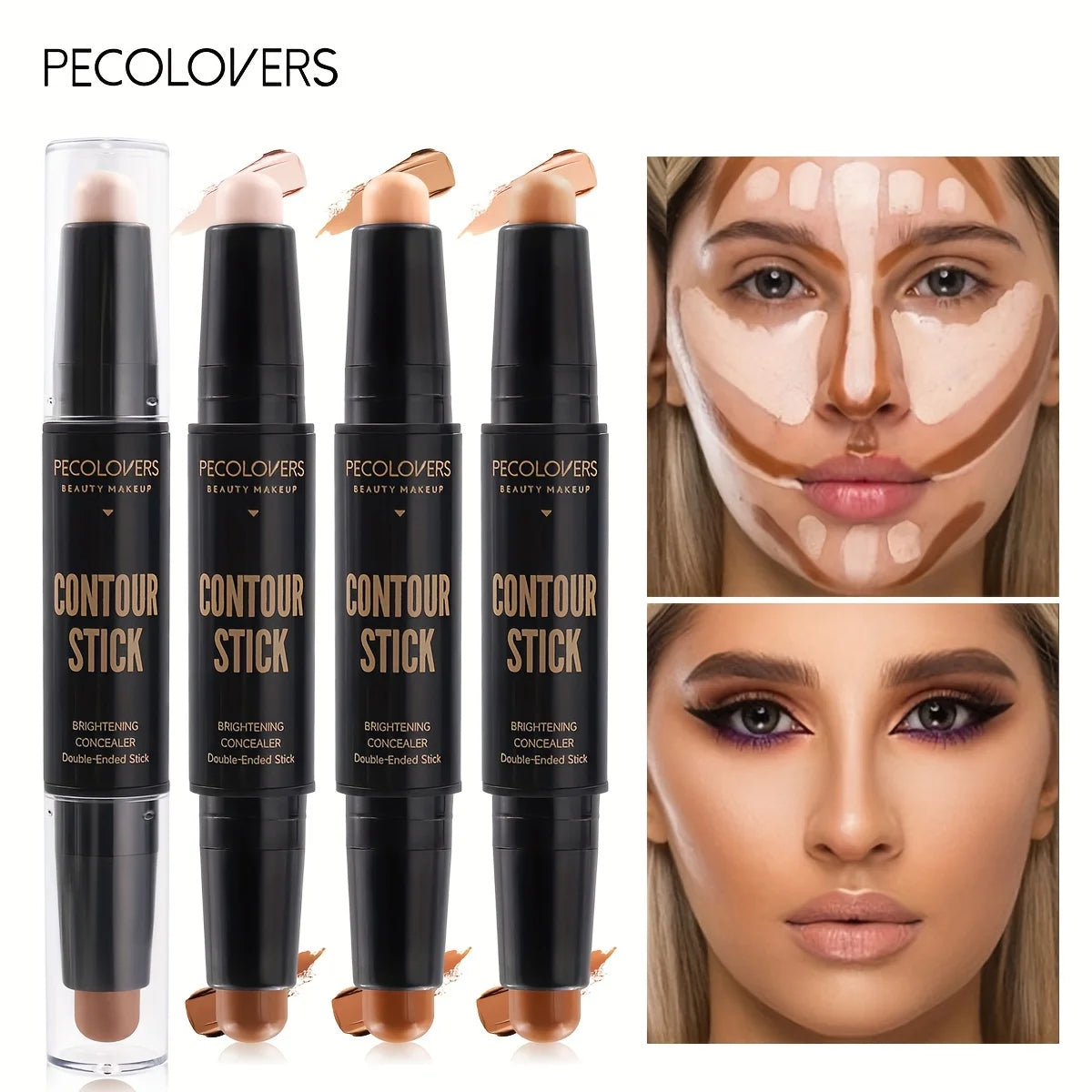 Corretor e Bronzeador Facial | Contorno e Base Creme para Maquilhagem