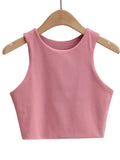 Top Slim Sem Mangas Gola Redonda | 6 Cores Nylon Premium