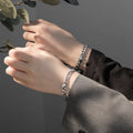 Set 2 Pulseiras Magnéticas de Casal | Coração Cadeado Aço Inoxidável