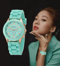 Relógio Feminino Luxo 2025 | Bracelete Silicone Quartzo Nova Coleção