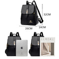 Mochila Couro Luxo Vintage Preta | Escola Casual Daypack Feminina