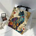 Tote Bag Canvas Gatos Florais | Aesthetic Escola Compras Leve