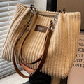 Tote Bombazine Grande Capacidade | Plush Shoulder Versátil Commuter Travel