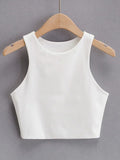 Top Slim Sem Mangas Gola Redonda | 6 Cores Nylon Premium